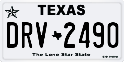 TX license plate DRV2490