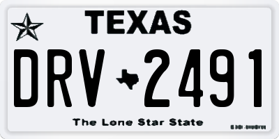 TX license plate DRV2491