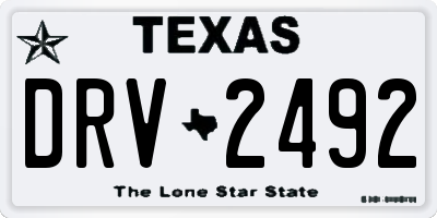 TX license plate DRV2492