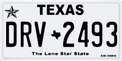 TX license plate DRV2493