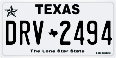 TX license plate DRV2494