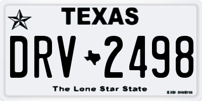 TX license plate DRV2498