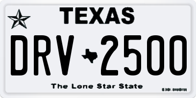 TX license plate DRV2500