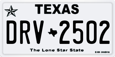 TX license plate DRV2502