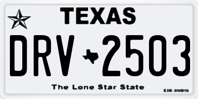 TX license plate DRV2503