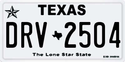 TX license plate DRV2504