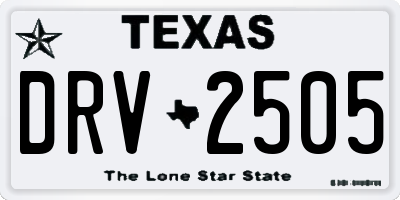 TX license plate DRV2505