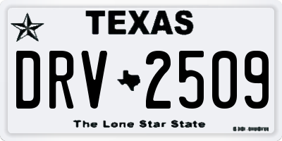 TX license plate DRV2509