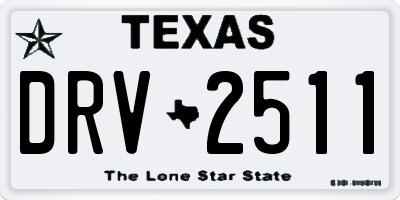 TX license plate DRV2511