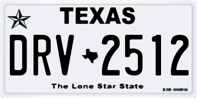 TX license plate DRV2512