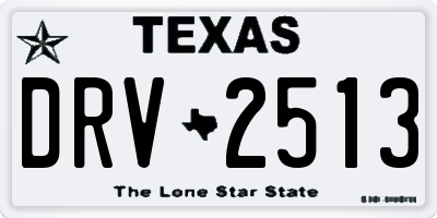 TX license plate DRV2513