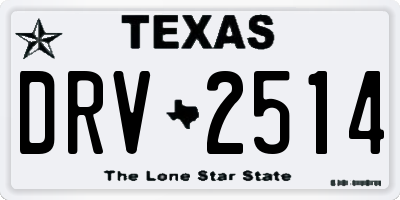 TX license plate DRV2514