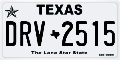 TX license plate DRV2515