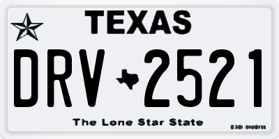 TX license plate DRV2521