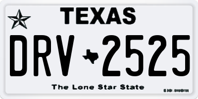 TX license plate DRV2525