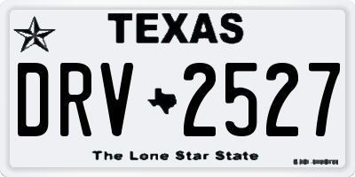 TX license plate DRV2527