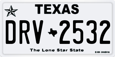 TX license plate DRV2532