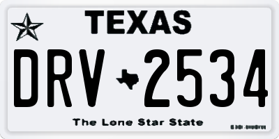 TX license plate DRV2534