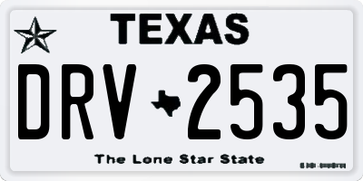 TX license plate DRV2535