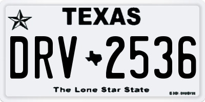 TX license plate DRV2536