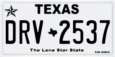 TX license plate DRV2537