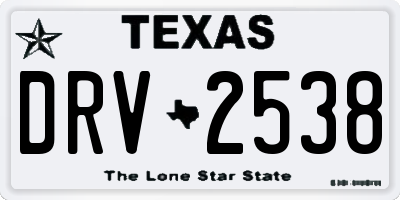 TX license plate DRV2538