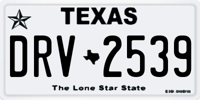 TX license plate DRV2539