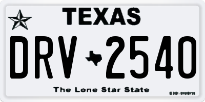 TX license plate DRV2540