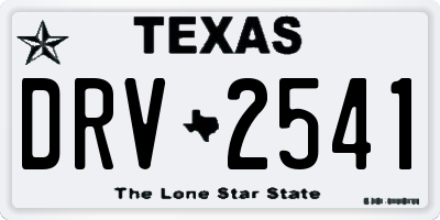 TX license plate DRV2541