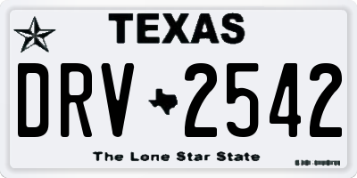 TX license plate DRV2542