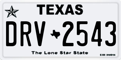 TX license plate DRV2543