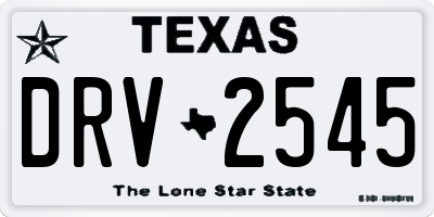 TX license plate DRV2545