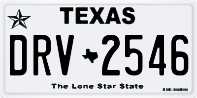 TX license plate DRV2546