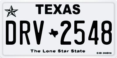 TX license plate DRV2548