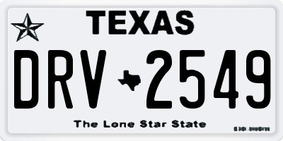 TX license plate DRV2549