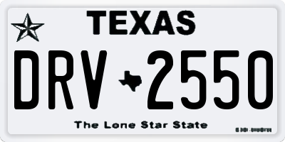 TX license plate DRV2550