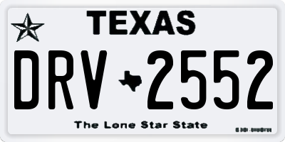 TX license plate DRV2552