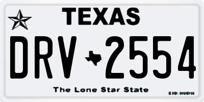 TX license plate DRV2554