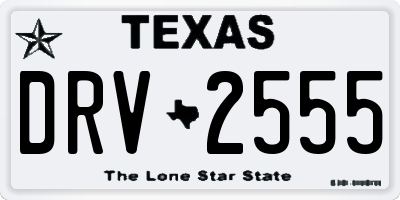 TX license plate DRV2555