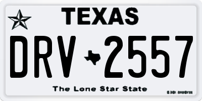 TX license plate DRV2557