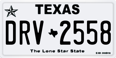 TX license plate DRV2558