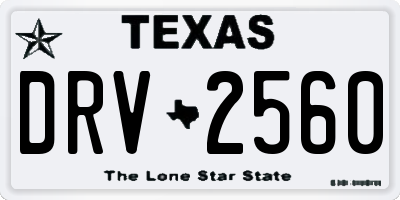 TX license plate DRV2560