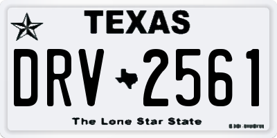 TX license plate DRV2561