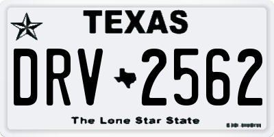 TX license plate DRV2562