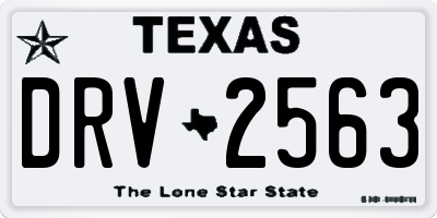 TX license plate DRV2563