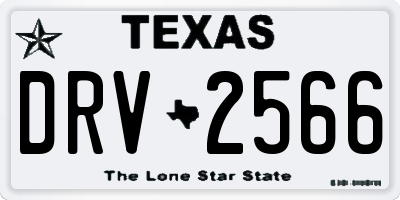 TX license plate DRV2566