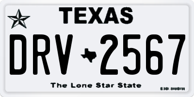 TX license plate DRV2567