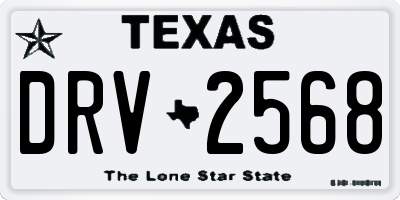 TX license plate DRV2568