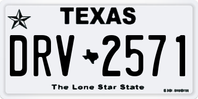 TX license plate DRV2571