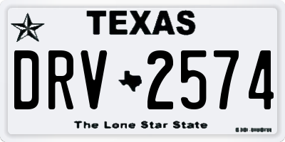 TX license plate DRV2574